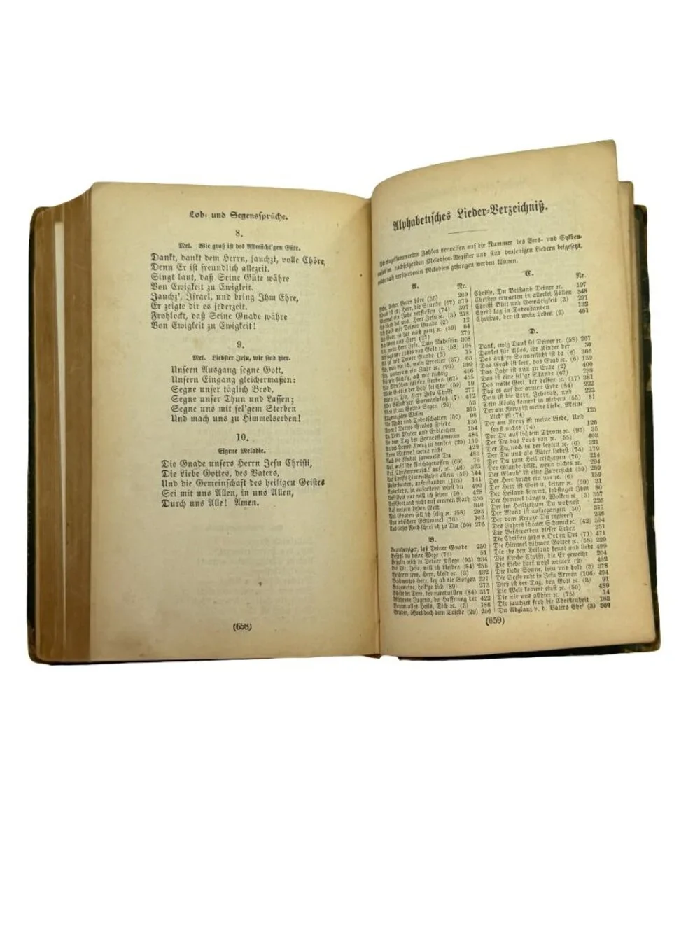 Antique German Gesangbuch Hymnal Book Embossed Victorian Hardcover Religious Son